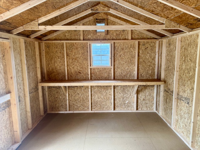 10 x 14 Madison Peak Shed - inside w/shelf