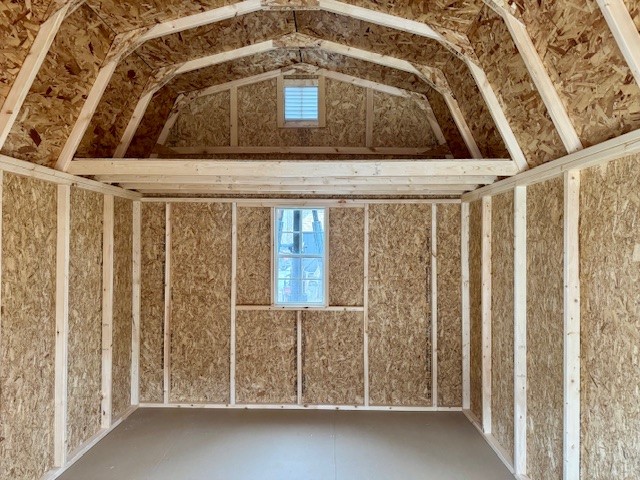 10 x 14 Madison Dutch Barn Shed w/loft - inside