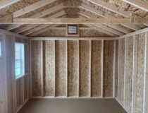 10 x 14 Peak Style Shed Side Entry - inside