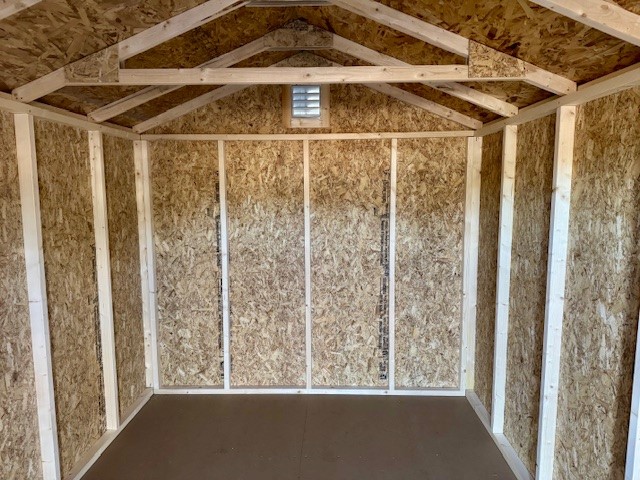 8 x 12 Madison Peak Shed - inside