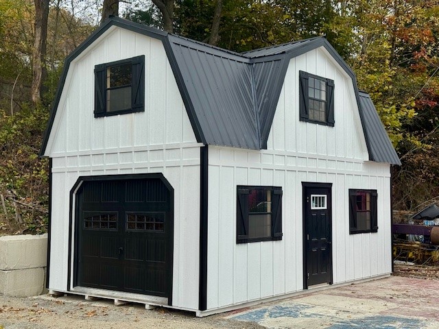 14 x 24 - 2 Story Gambrel Barn Garage W/Dormer