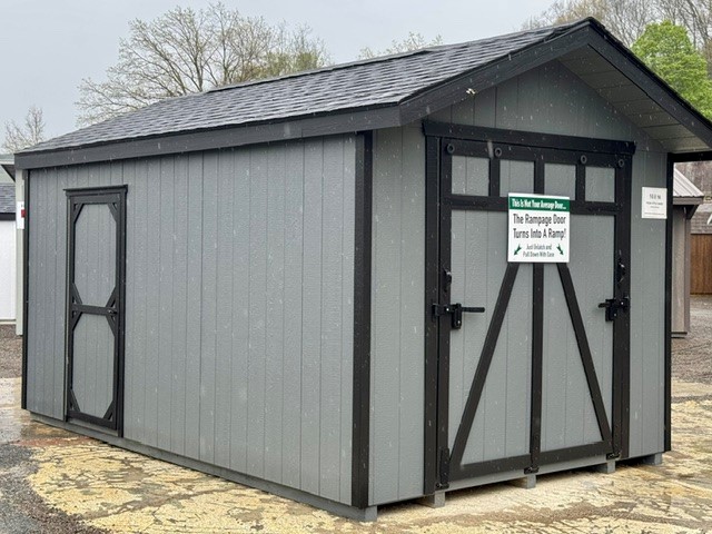 10 x 16 Peak Style Shed w/Rampage Door/Ramp system