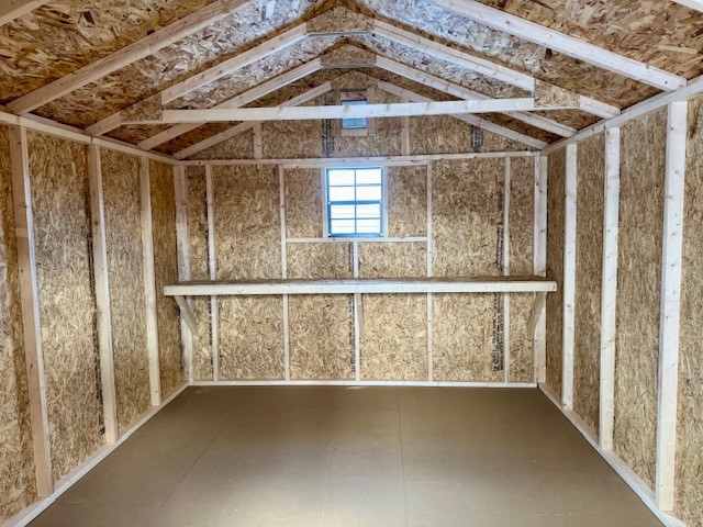 10 x 14 Madison Peak Shed - inside