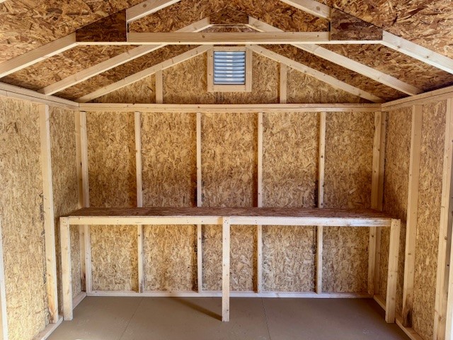 10 x 12 Madison Peak Shed - inside - shelf