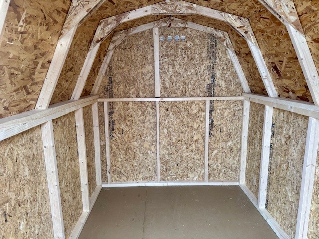 6 x 8 Madison Mini Barn Shed - inside