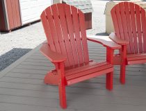 Bright Red Poly Lumber Adirondack Chair