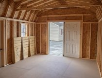 12x20 Dutch Barn Style Storage Shed Interior View