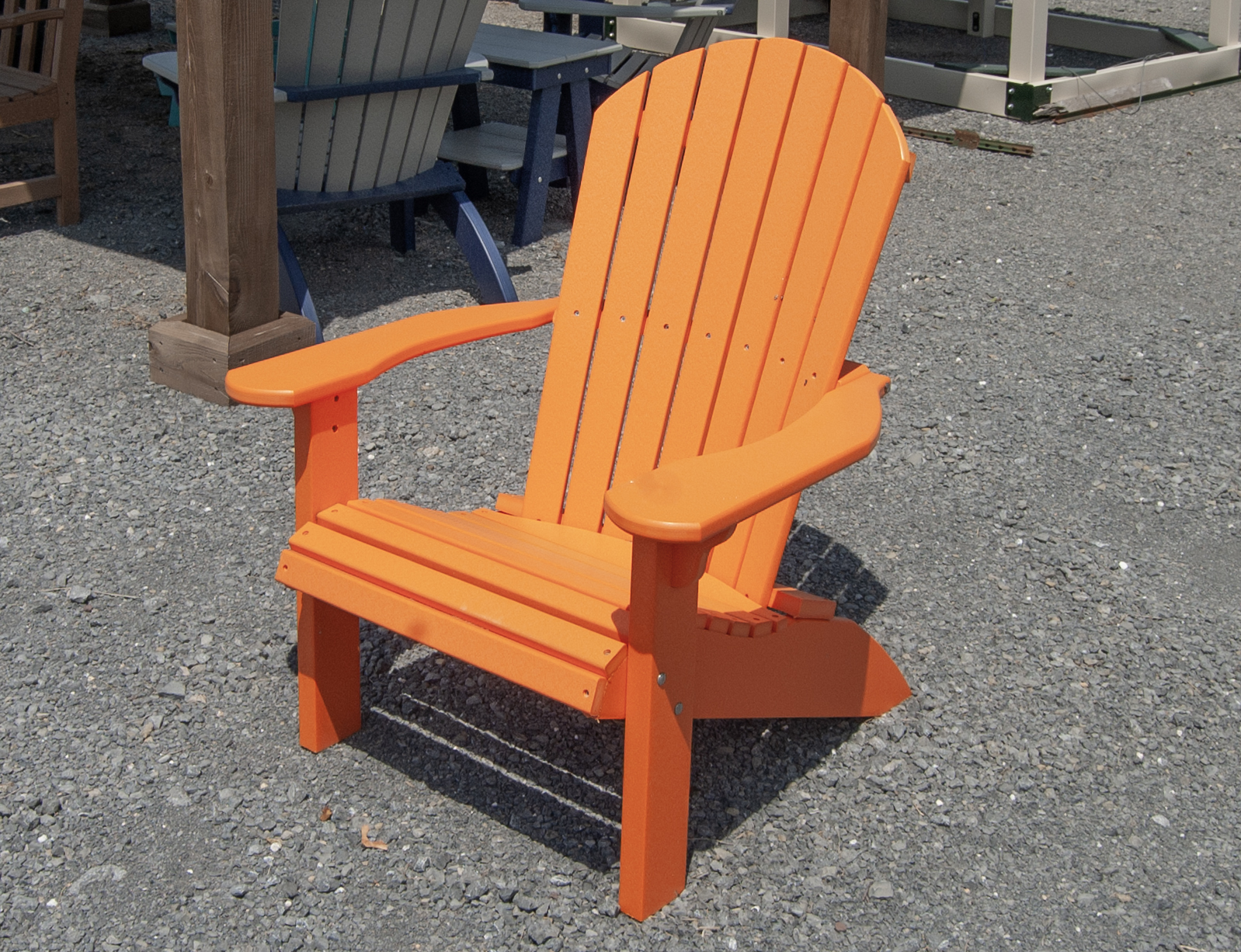 Orange Poly Lumber Adirondack Chair