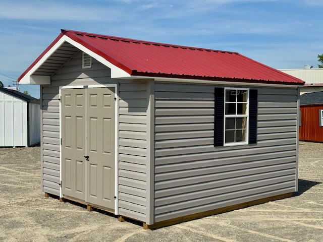 10 x 12 Peak Style Vinyl Shed Front Entry