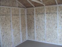 Inside of 10x12 peak side storage shed