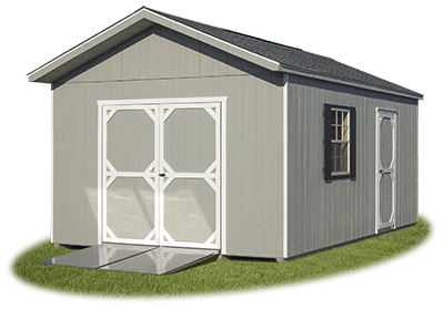 12x20 LP Front Entry Peak Storage Shed with Aluminum Ramps From Pine Creek Structures