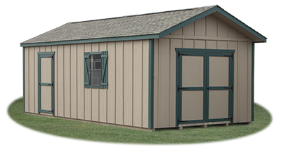 12 x 24 Front Entry Peak Storage Shed with LP Board and Batten siding with From Pine Creek Structures