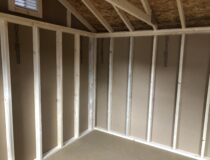 Inside of 10x12 peak side storage shed