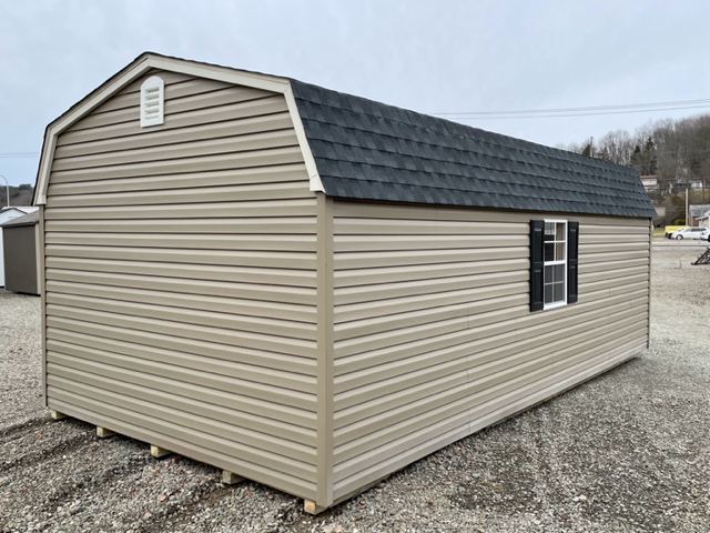 12 x 24 Vinyl Dutch Barn w/ Shelves & Loft