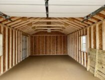 14 x 28 Vinyl Peak Style Garage - inside