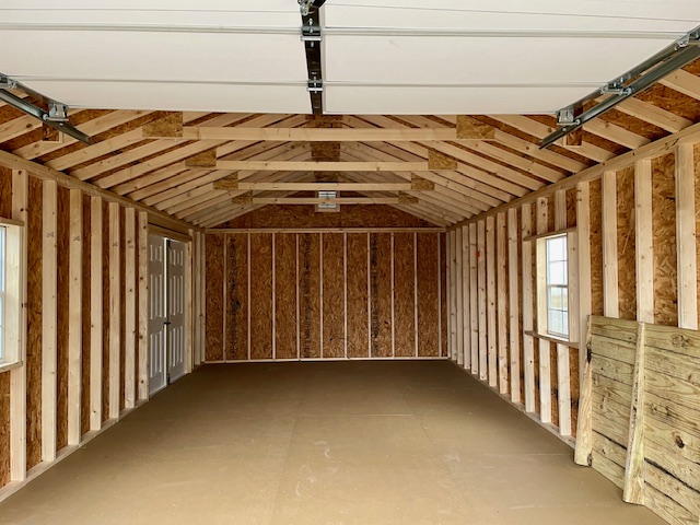 14 x 28 Vinyl Peak Style Garage - inside