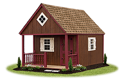 8x12 Clubhouse Playhouse CoffeeRedNavajoWhiteShakewood A no scal