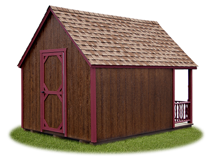 8x12 Clubhouse Playhouse CoffeeRedNavajoWhiteShakewood B no scal