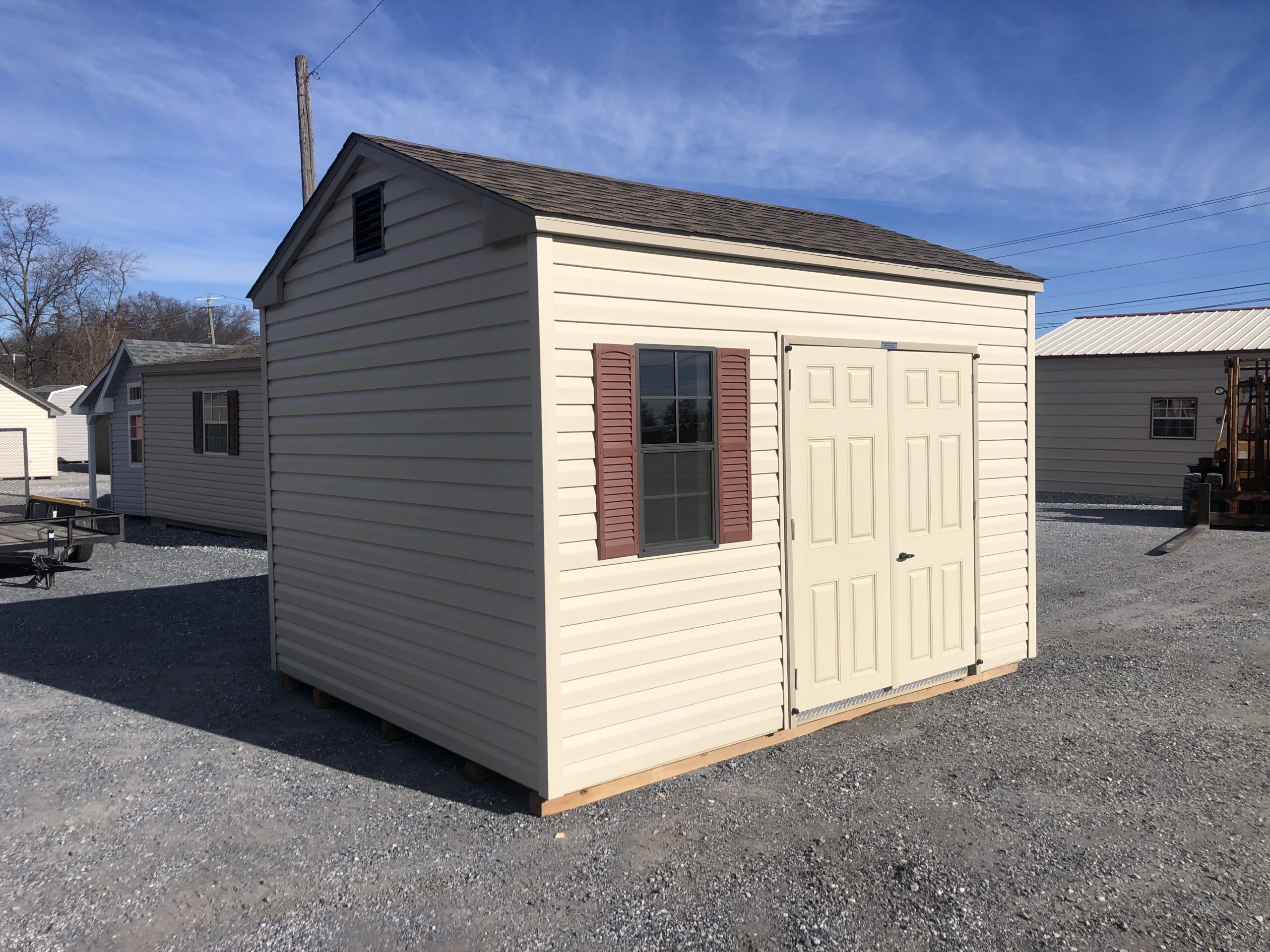 10x12 vinyl peak side storage shed