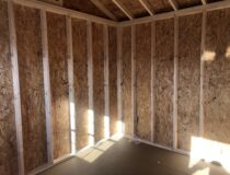 Inside of 10x12 vinyl peak side storage shed