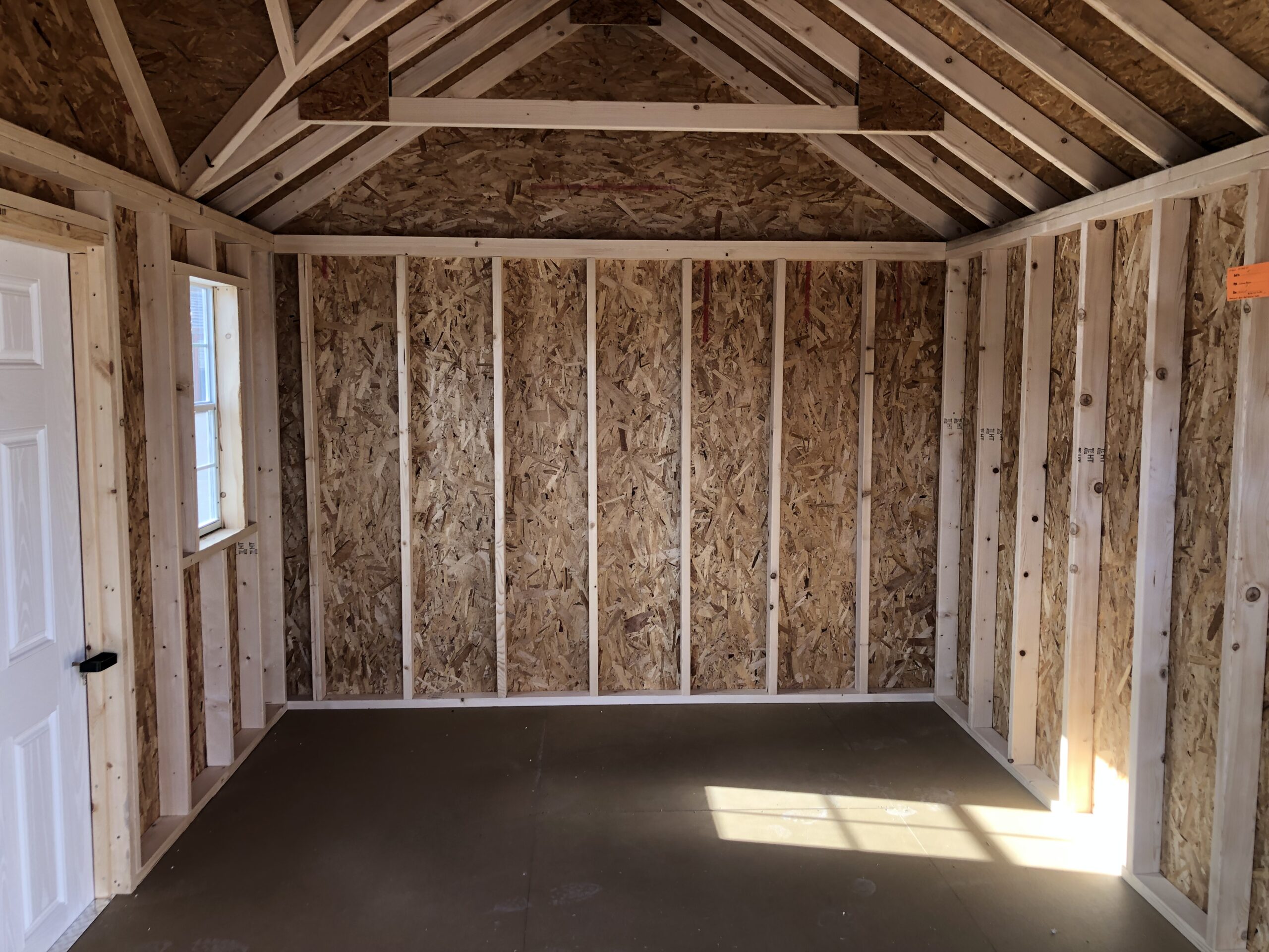 Inside of 10x14 vinyl Victorian storage shed