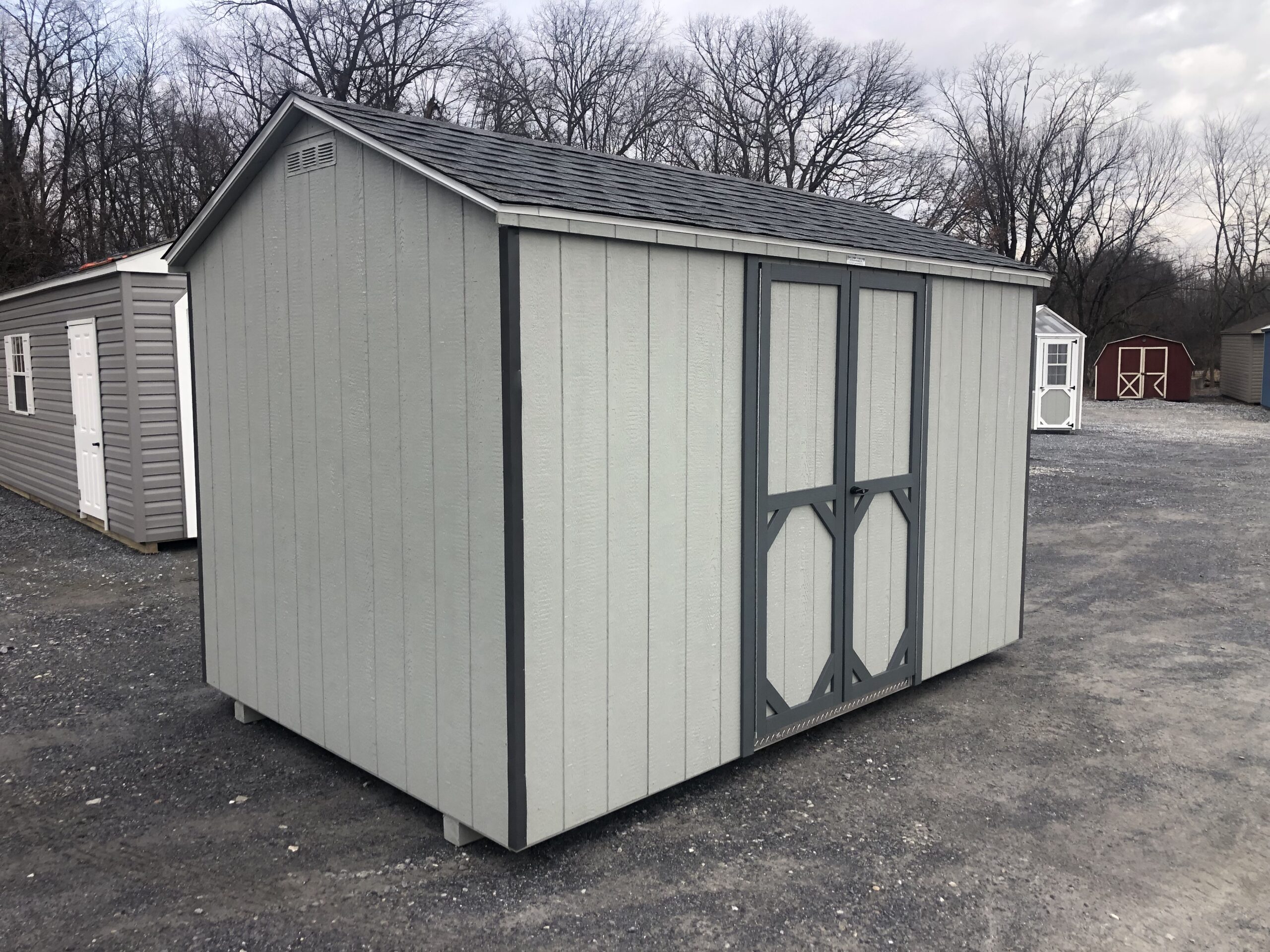 8x12 wooden peak side storage shed