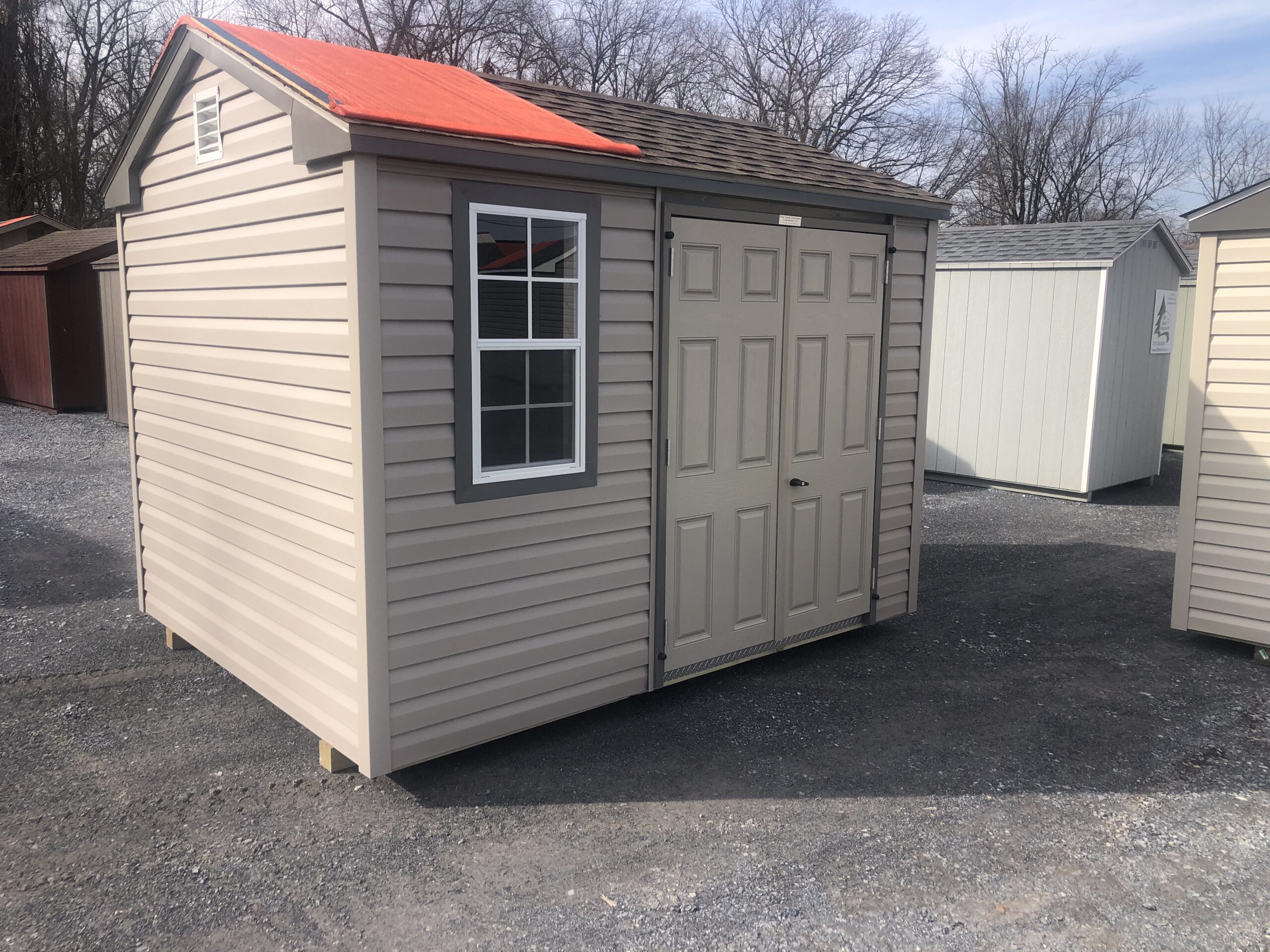 8x10 vinyl peak side storage shed