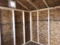 inside of 8x12 peak side storage shed