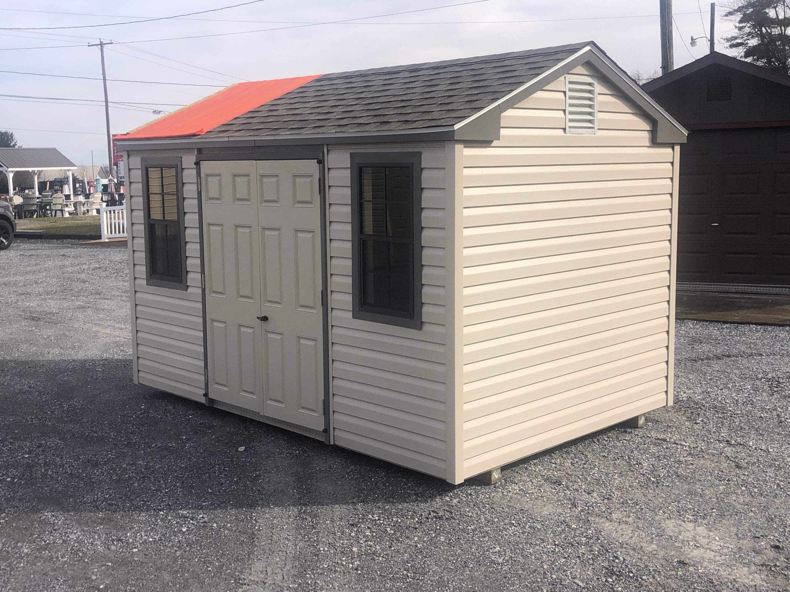 8x12 vinyl peak side storage shed