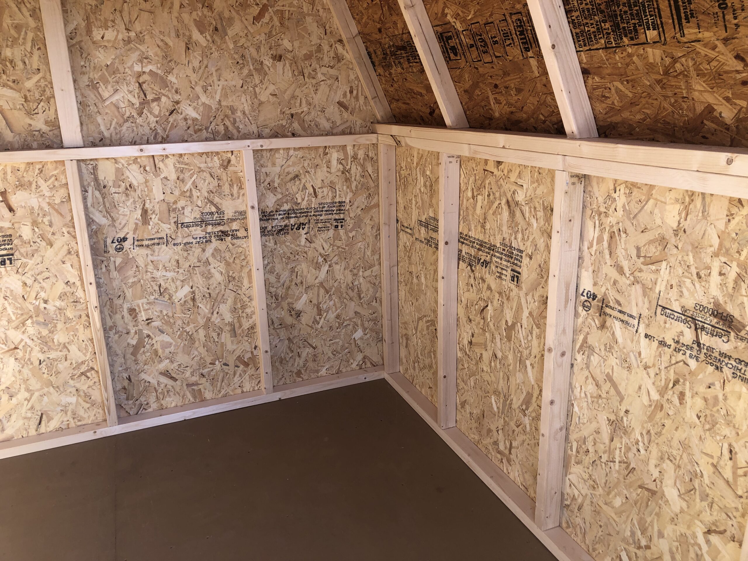 inside of 8x8 mini barn storage shed