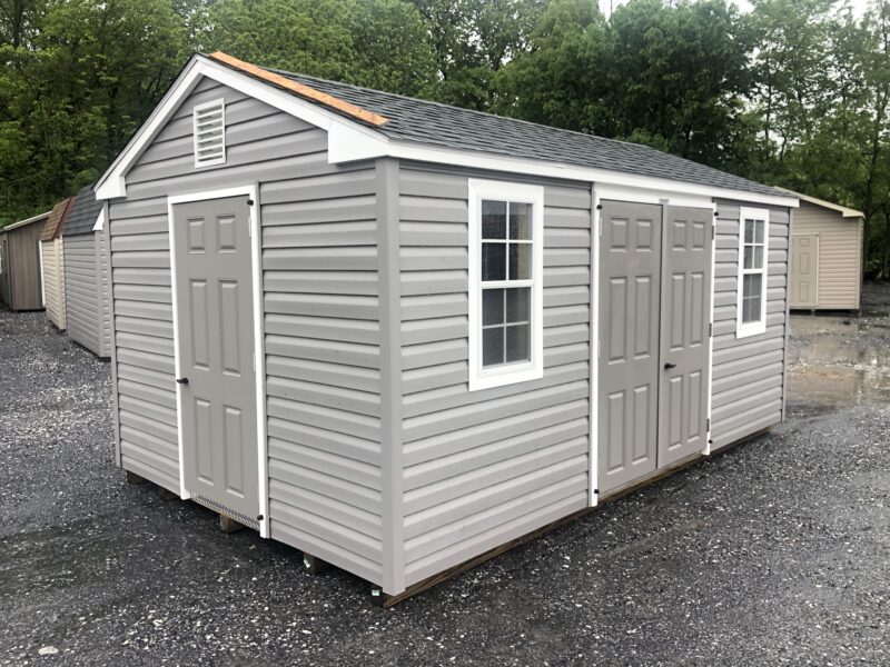 10x16 vinyl peak side storage shed