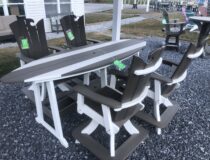 Poly surf board table with chairs