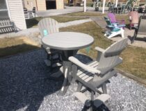 40" poly round pub table with chairs