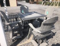 40" square Poly pub table with chairs