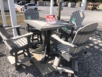 40" square Poly pub table with chairs