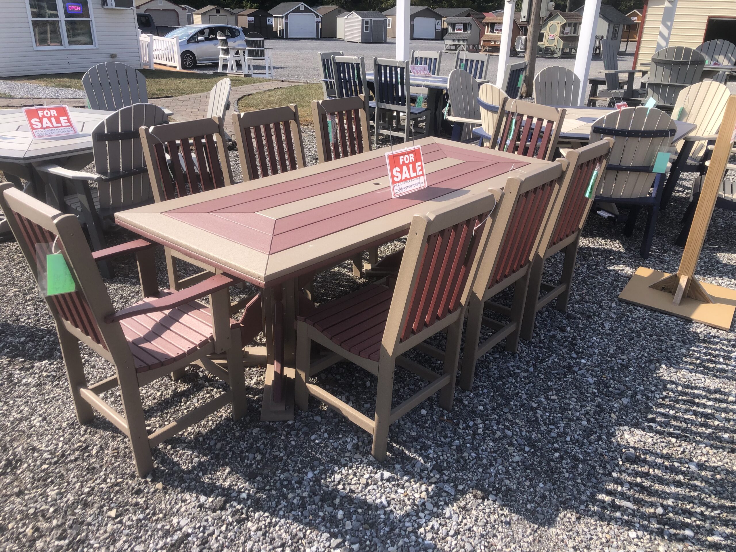 Poly 40"x96" table and chairs