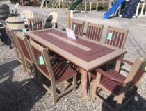 Poly 40"x96" table and chairs