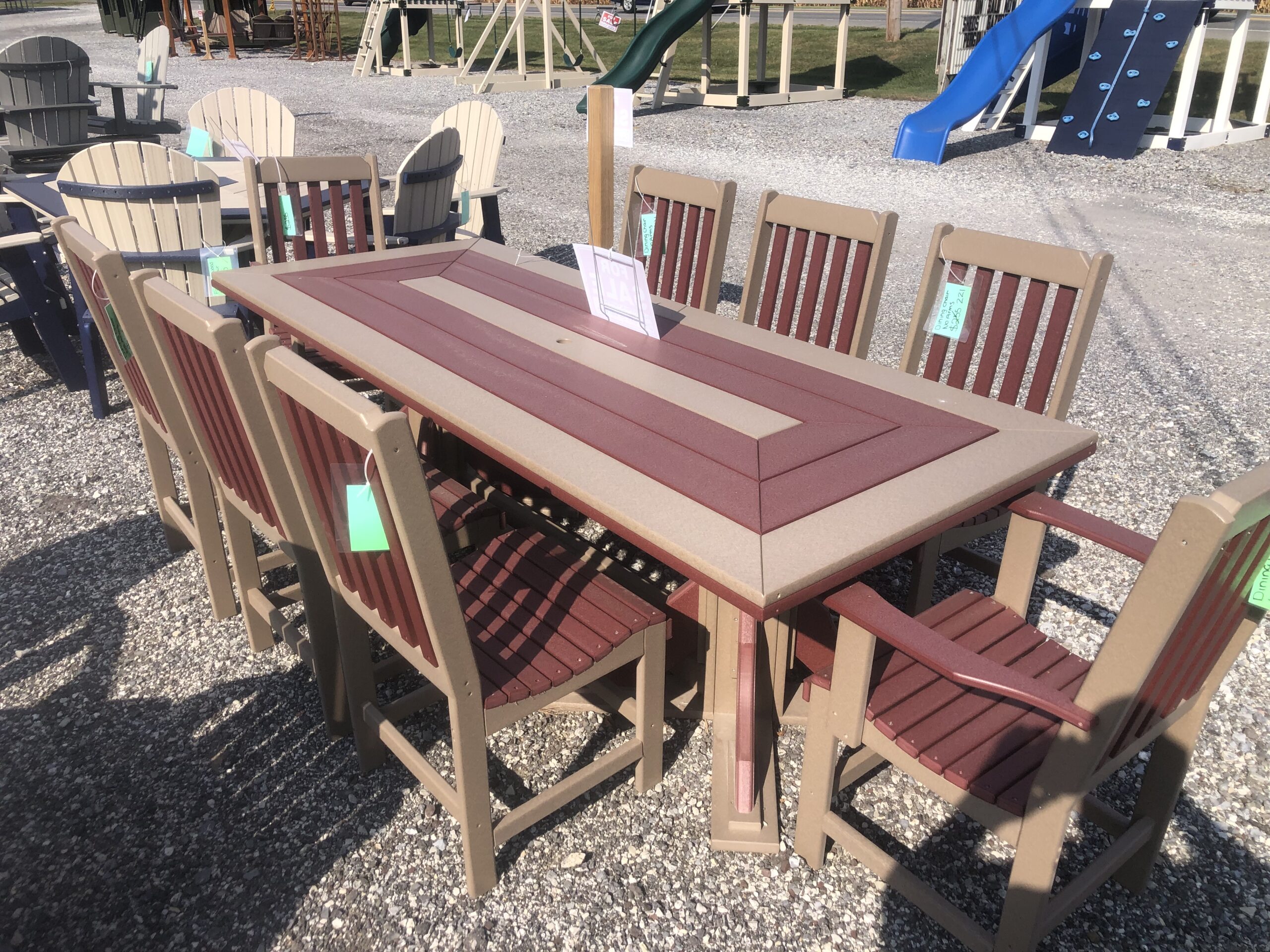 Poly 40"x96" table and chairs