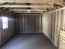 Inside of 12x24 Peak 1 car garage
