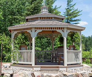 vinyl double roof octagon gazebo from Pine Creek Structures