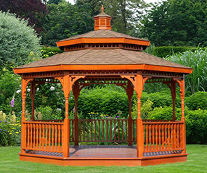 open wood double roof octagon gazebo from Pine Creek Structures
