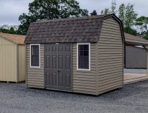 8x12 Dutch with java vinyl siding and bronze trim