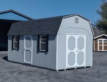 10x20 Dutch Exterior LP SmartSiding in Light Grey with White Trim and Black Asphalt Shingles