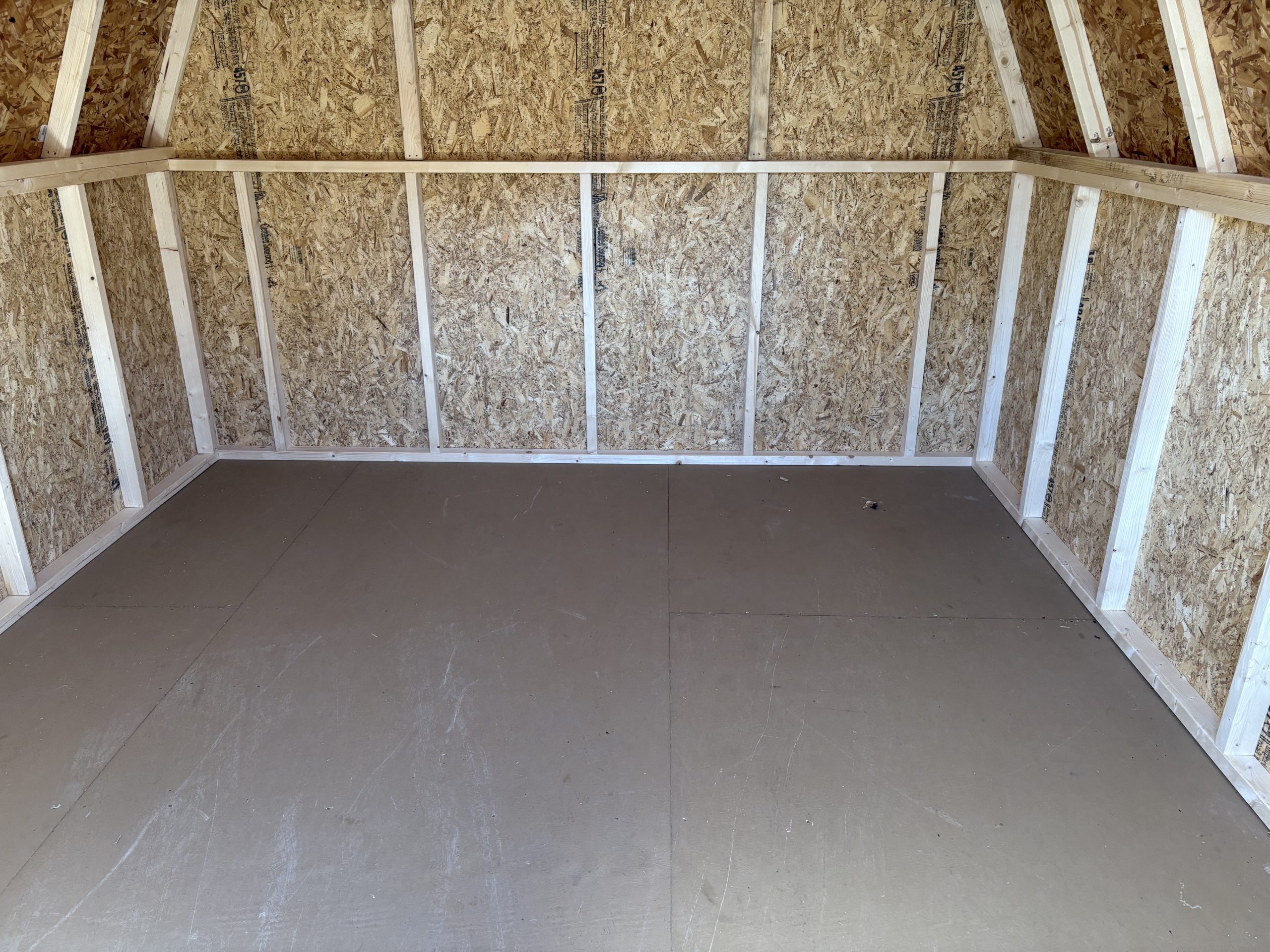 Interior of 10x12 Mini Barn Style Storage Shed