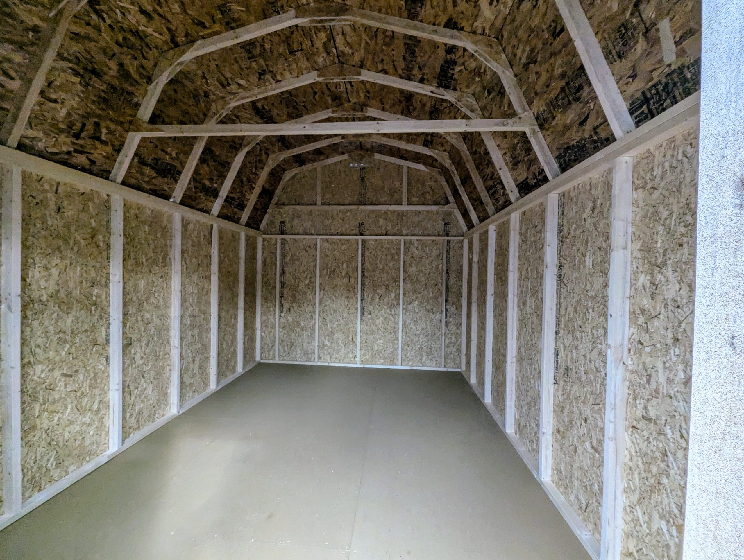 Interior of a 10x14 Madison Series Dutch shed