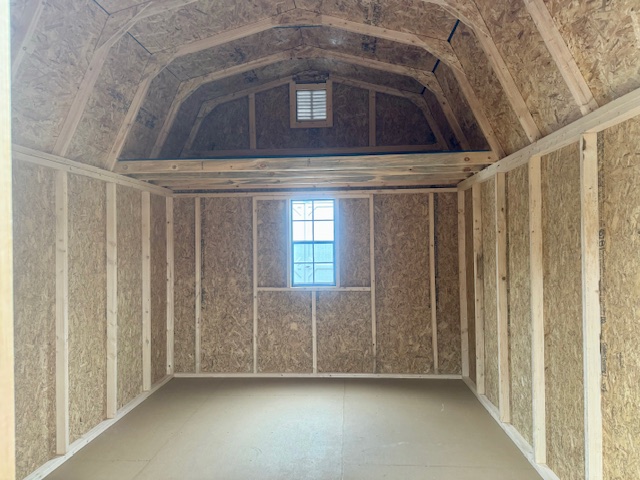 10 x 14 Madison Dutch Barn Shed w/loft - inside