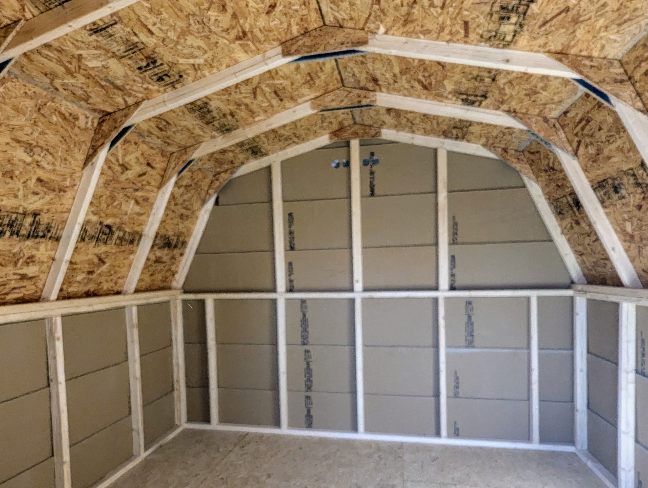 10x10 Cut Lap Madison Peak Shed Interior