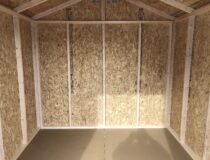 Inside of 8x8 peak front storage shed