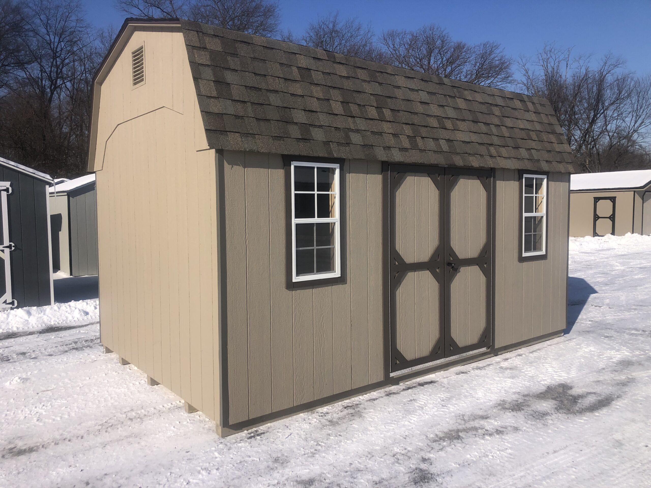 Clay 10x16 Dutch barn garden shed