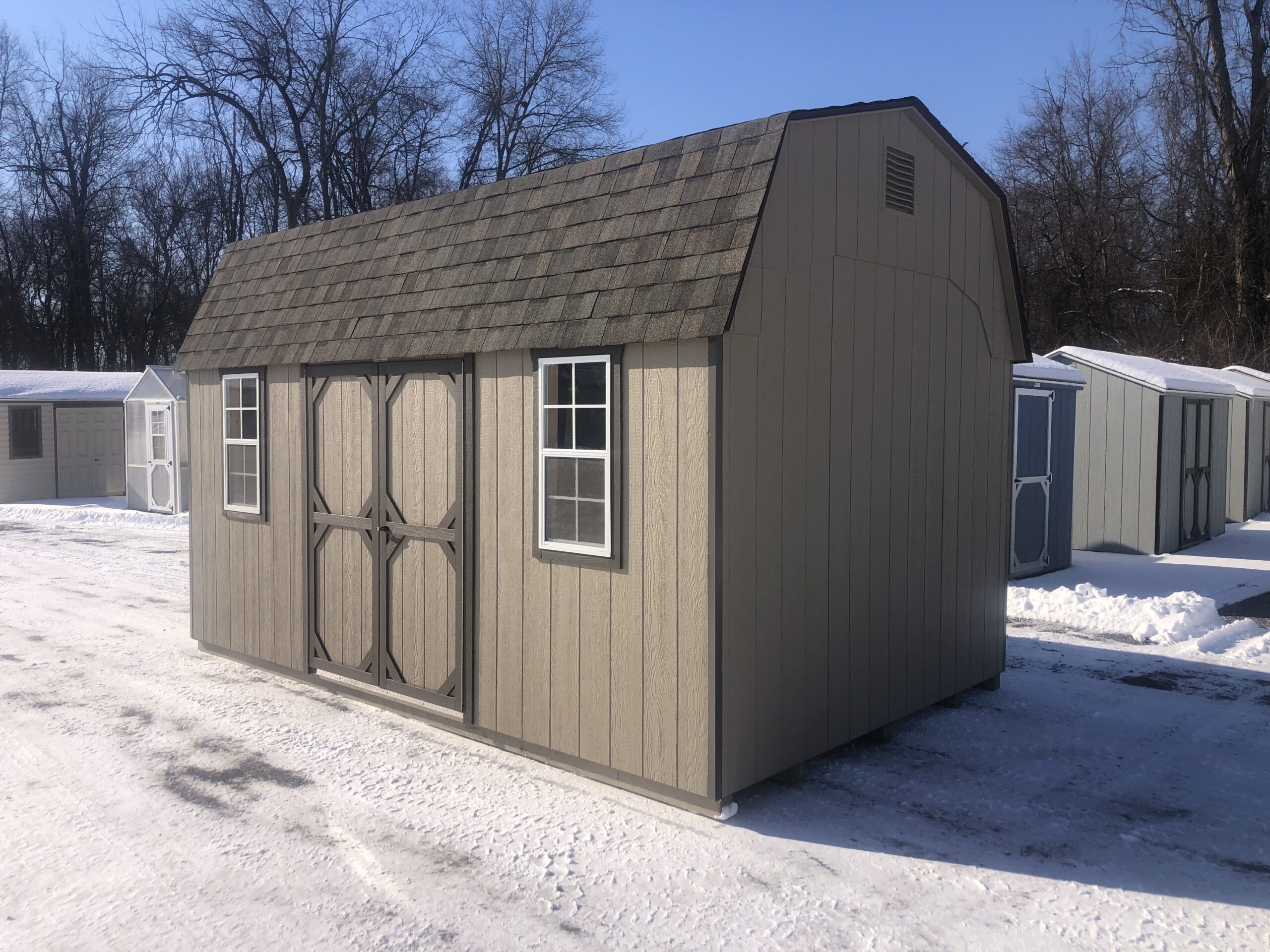 Clay 10x16 Dutch barn garden shed